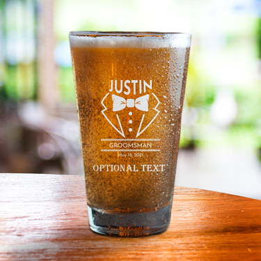 Customized Groomsmen Beer Glass